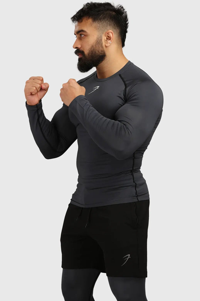 Compression Fullsleeves T-shirt Grey by Fuaark Nz
