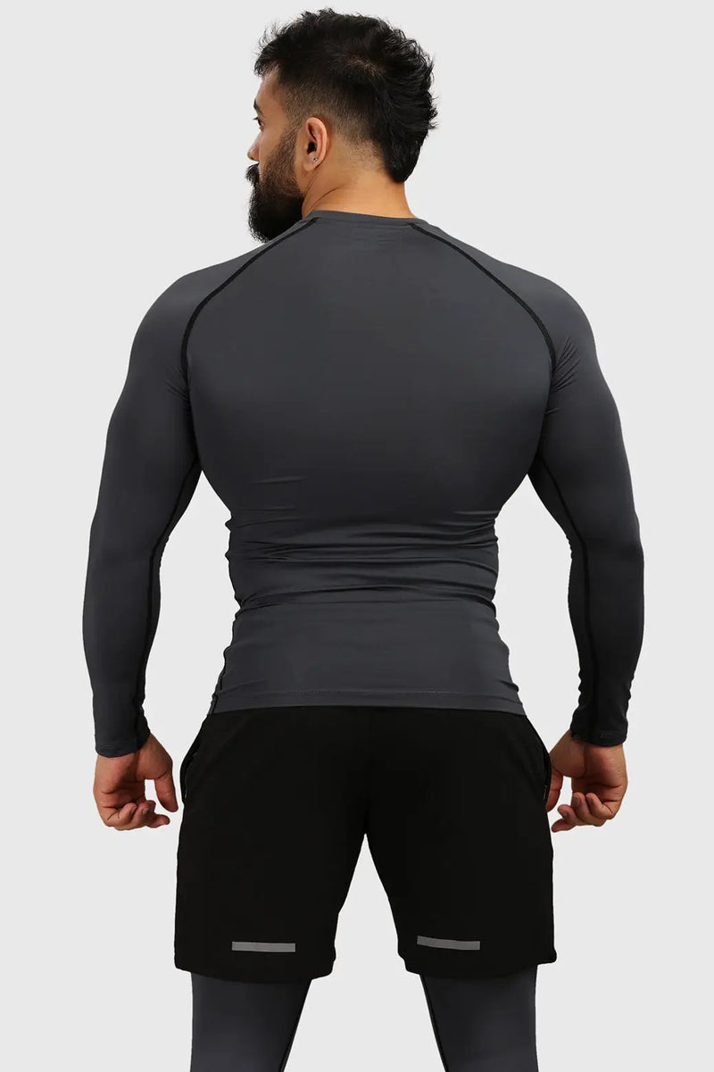 Compression Fullsleeves T-shirt Grey by Fuaark Nz