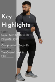 Compression Fullsleeves T-shirt Grey by Fuaark Nz