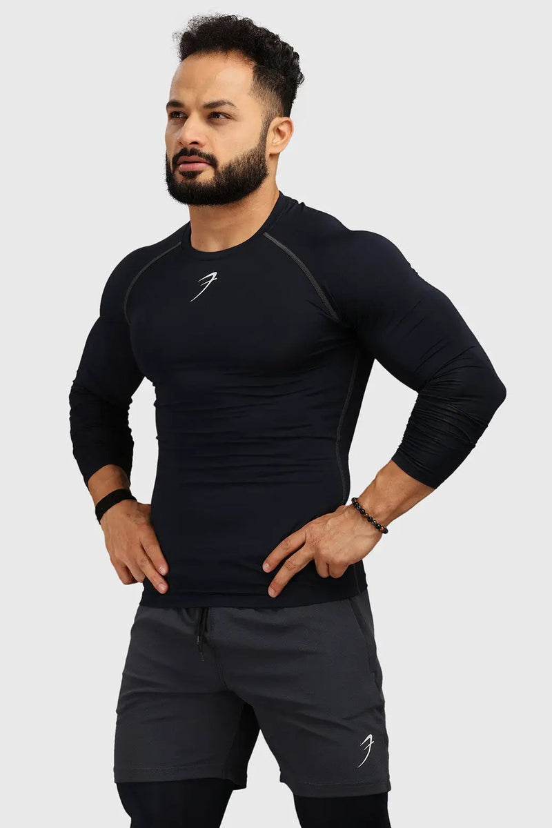 Compression Fullsleeves T-shirt Navy by Fuaark Nz