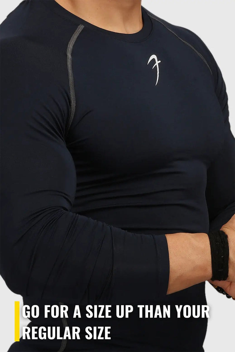 Compression Fullsleeves T-shirt Navy by Fuaark Nz