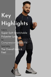 Compression Fullsleeves T-shirt Navy by Fuaark Nz