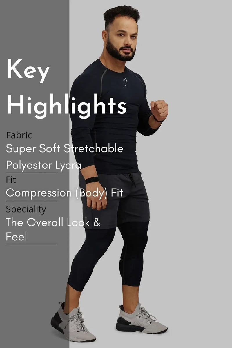 Compression Fullsleeves T-shirt Navy by Fuaark Nz