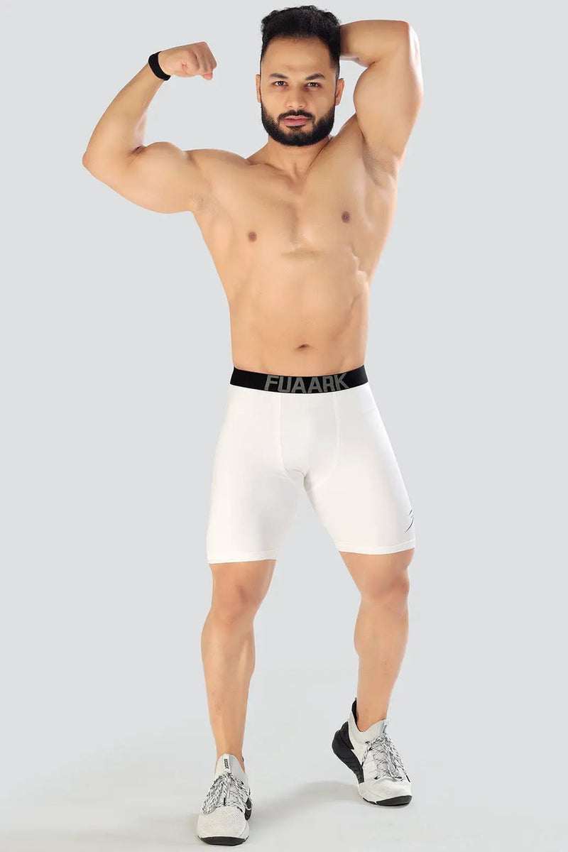 Compression Shorts White by Fuaark Nz