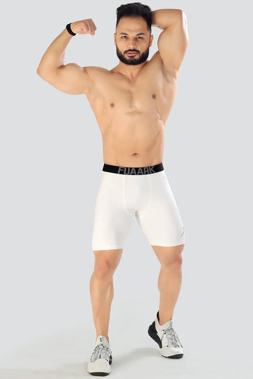 Compression Shorts White by Fuaark Nz
