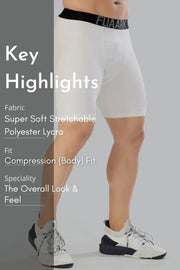 Compression Shorts White by Fuaark Nz