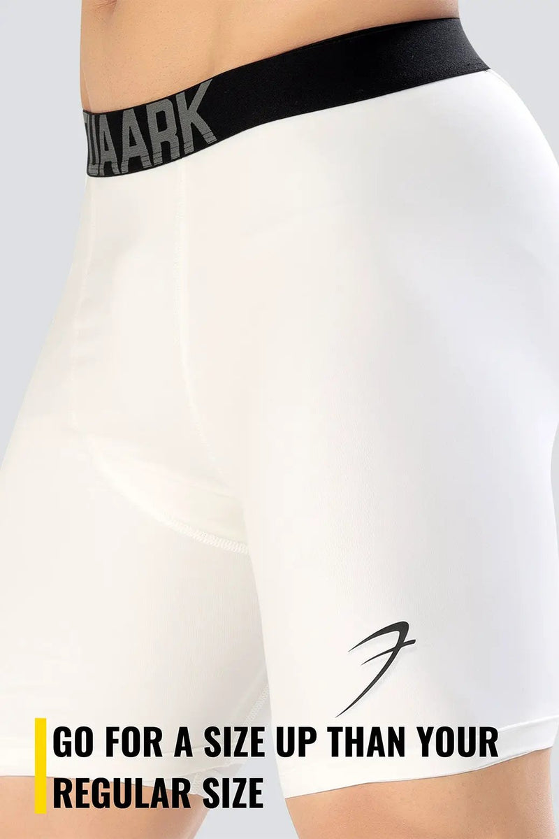 Compression Shorts White by Fuaark Nz
