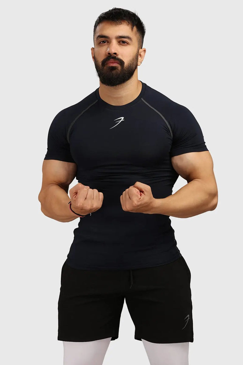 Compression T-shirt Navy by Fuaark Nz