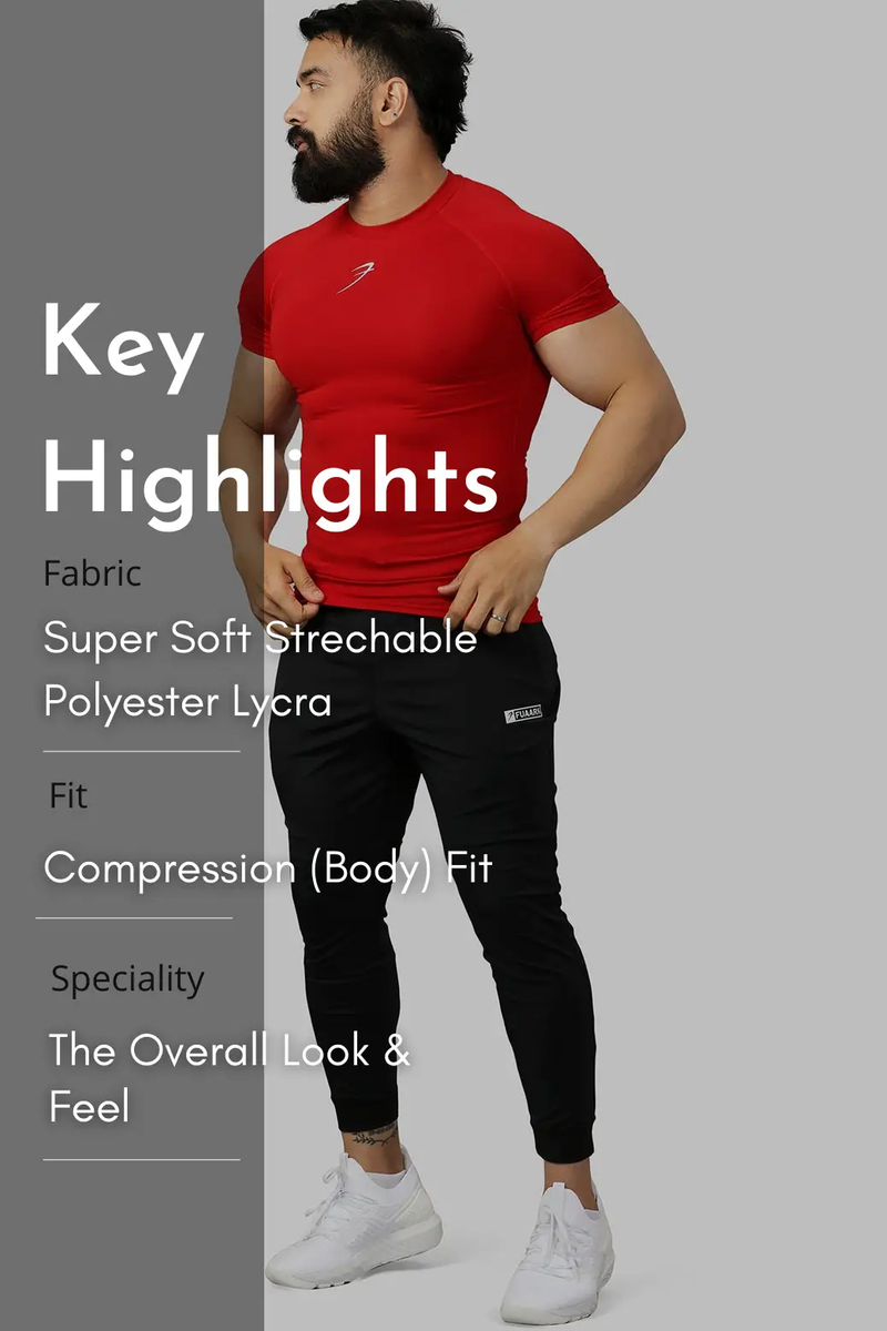 Compression T-shirt Red by Fuaark Nz
