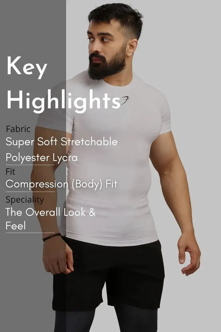 Compression T-shirt White by Fuaark Nz