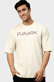 Energy Oversized T-shirt Beige by Fuaark Nz