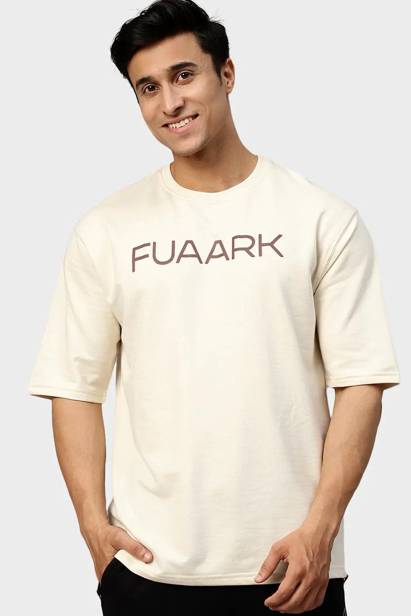 Energy Oversized T-shirt Beige by Fuaark Nz