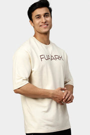 Energy Oversized T-shirt Beige by Fuaark Nz
