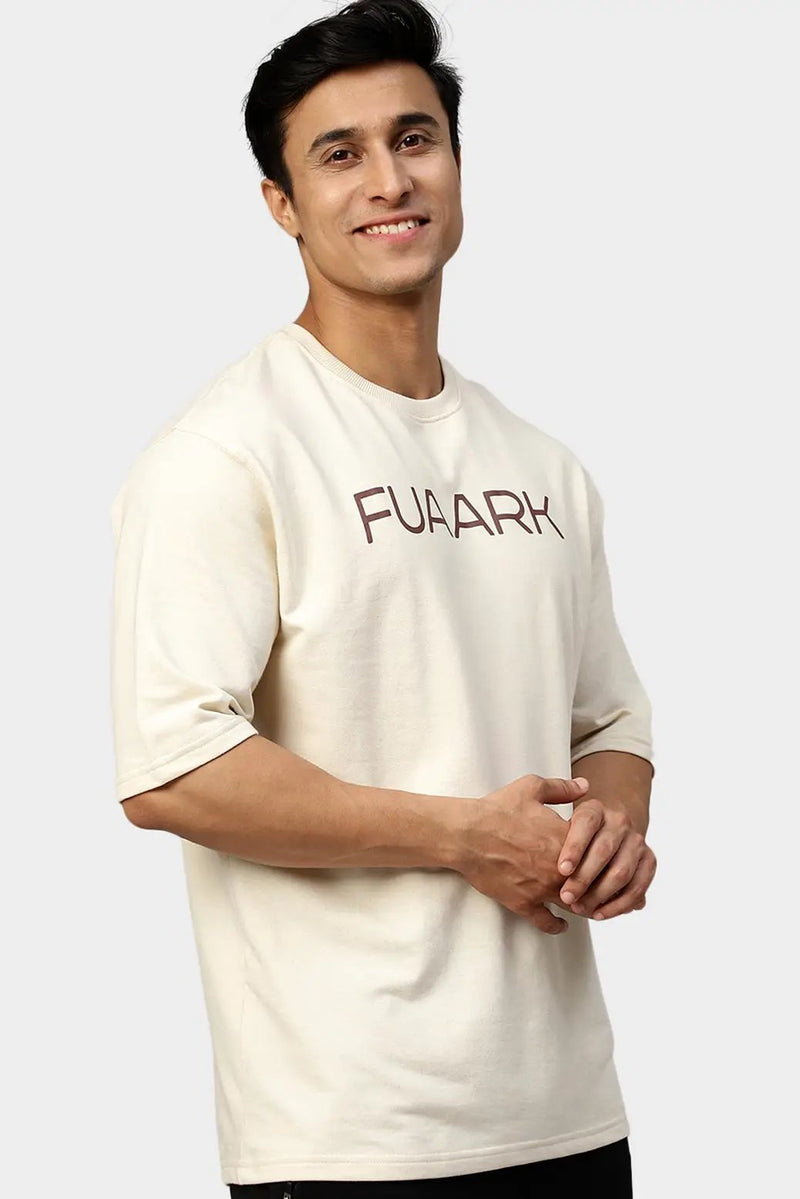 Energy Oversized T-shirt Beige by Fuaark Nz