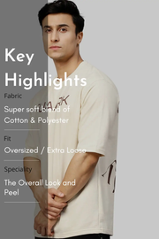 Energy Oversized T-shirt Beige by Fuaark Nz