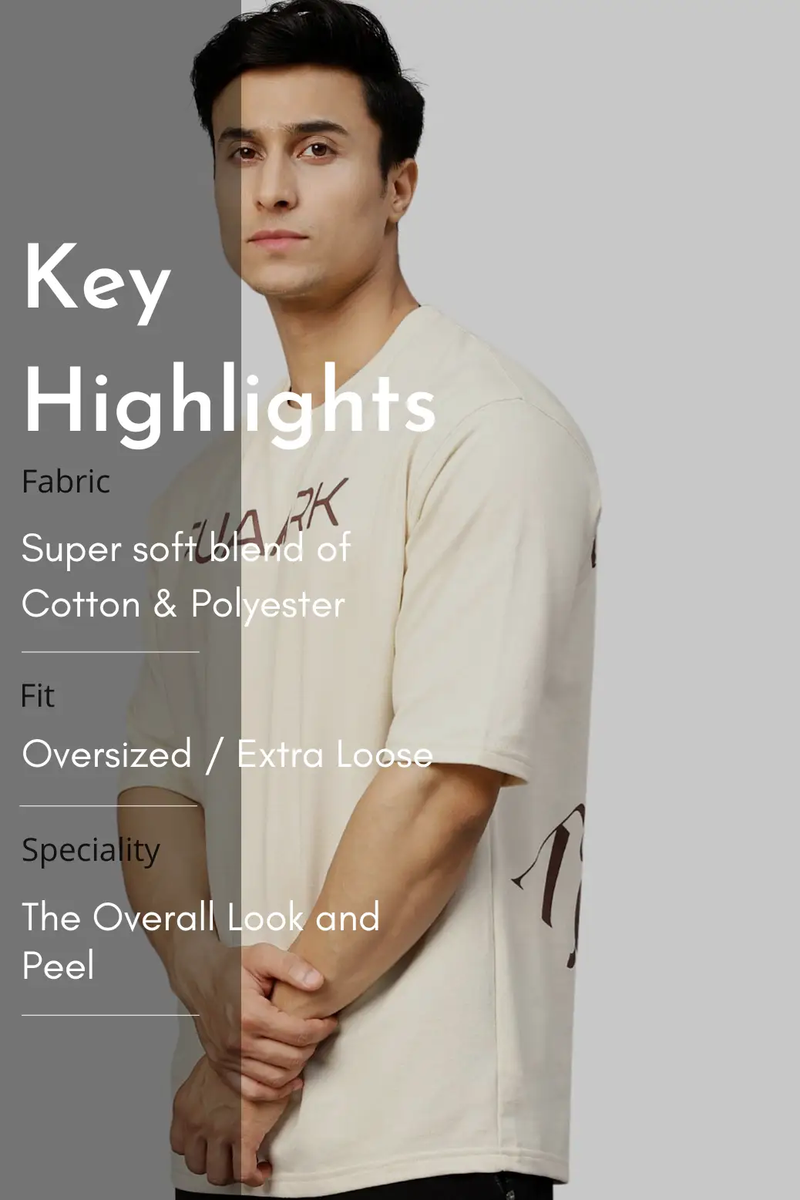 Energy Oversized T-shirt Beige by Fuaark Nz