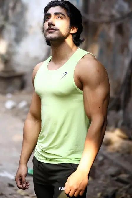 Men's Light Tank Lime by Fuaark Nz