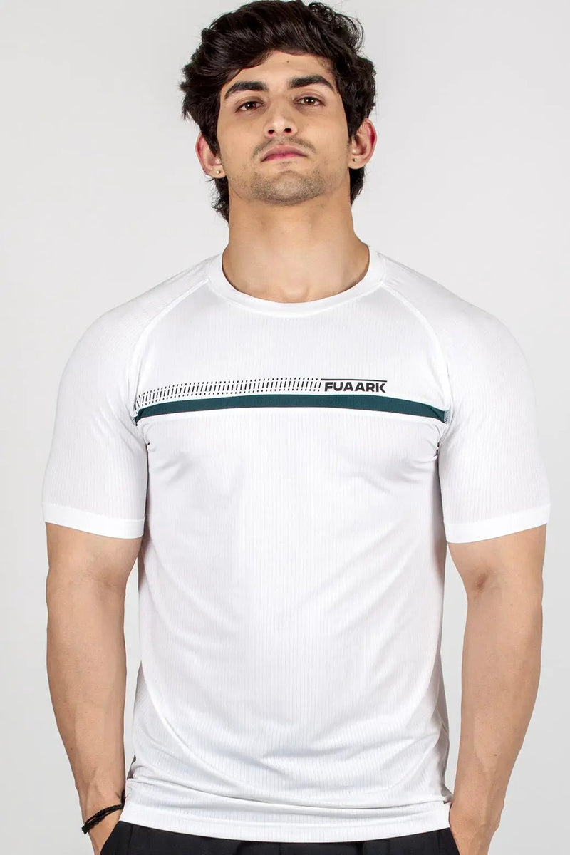 Lining T-shirt White by Fuaark Nz