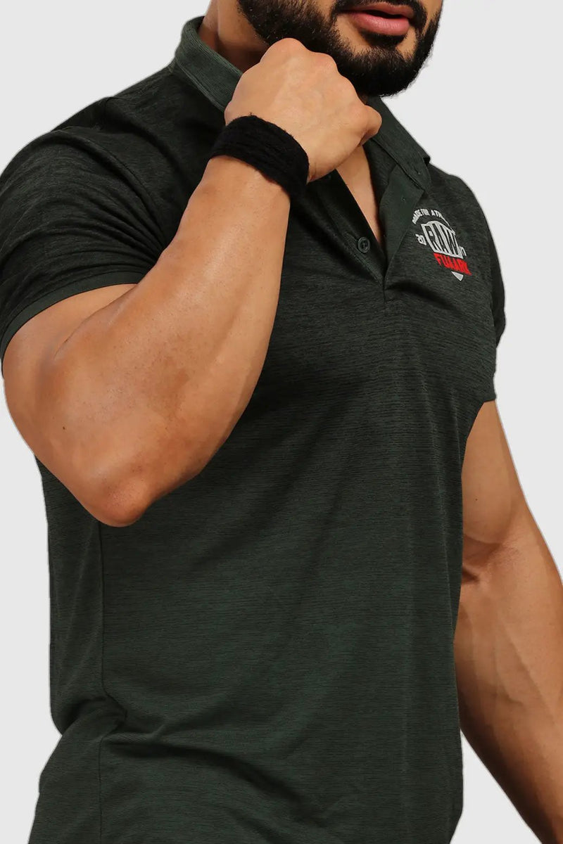 Raw Polo Slim Fit T-shirt Olive by Fuaark Nz