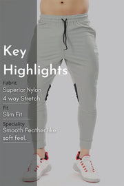 Nylon Supreme Joggers Light Grey by Fuaark Nz
