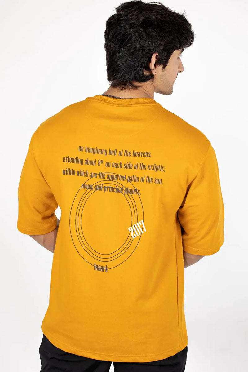 Zodiac Oversized T-shirt Mustard by Fuaark Nz