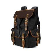 Waxed Canvas Computer Travel Bag with Leather Accents - 20-35L Laptop Backpack for Work & School by Mead's Supply & Equipment Outfitters limited