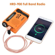 Full Band AM/FM/SW1/SW2 Radio, Torch, Solar Panel & Hand Crank - Power Bank by Habicare
