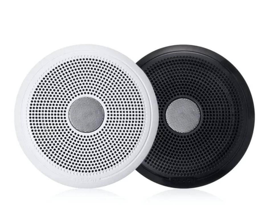 XS-F77CWB Fusion 7.7inch Speakers in white and black colors for optimized marine audio entertainment.