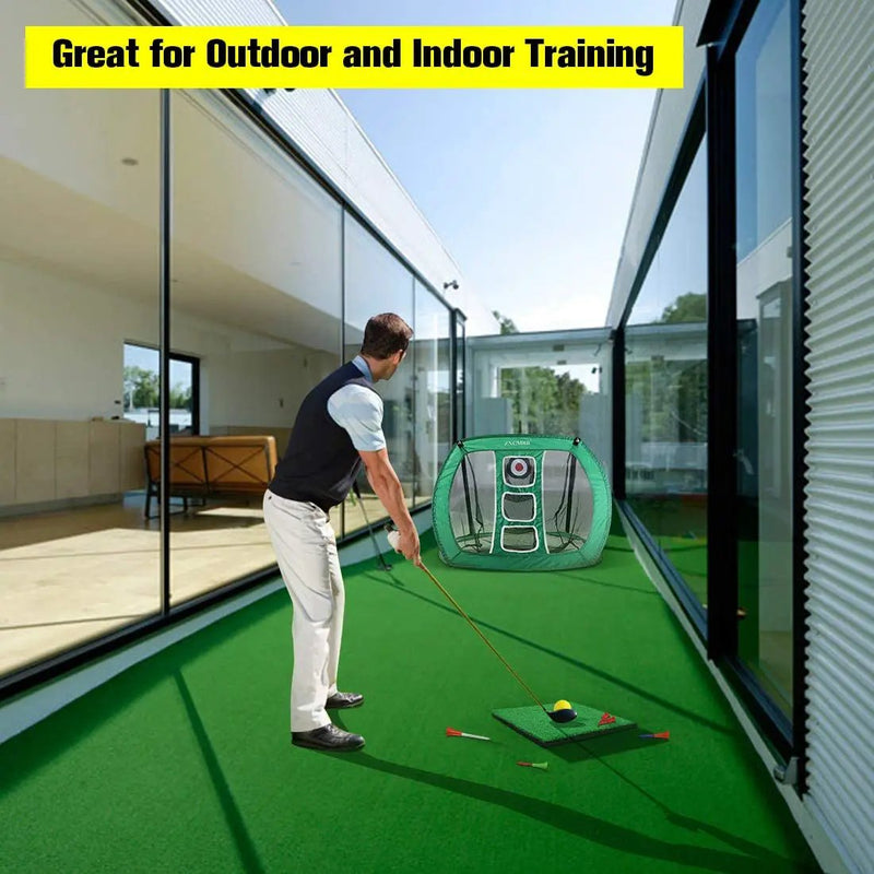 Golf Practice Net Hitting Net Golf Chipping Net Kit - Net + Balls + Mats by salelink.co.nz