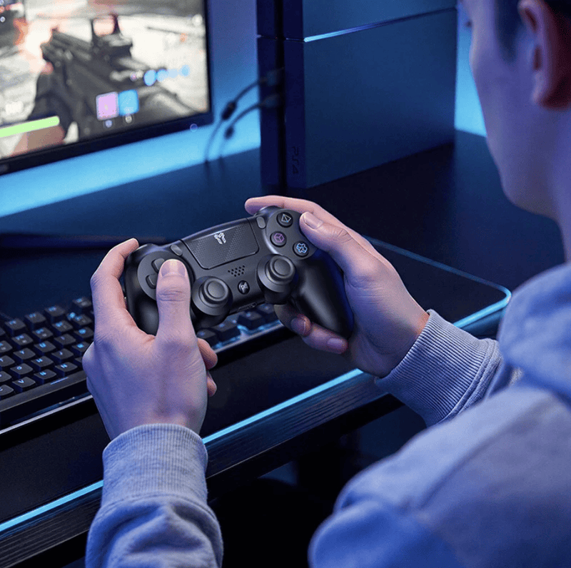 techplus Wireless PS4 Controller With Dual Vibration And 6 Axis Motion 3.5mm Audio Wireless PS4 Controller with Dual Vibration and Motion