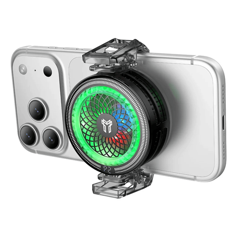 techplus GA6 Magnetic Phone Cooler With 7300 RPM Fan And RGB Light Clip On Mount GA6 Magnetic Phone Cooler with 7300 RPM RGB Fan