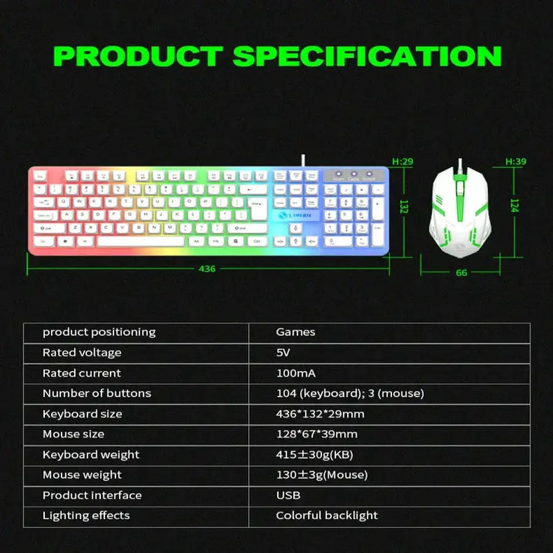 Gaming Keyboard & Mouse Combo – LED Backlight by Habicare
