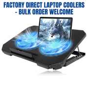 Gaming Laptop Cooling Pad with Dual Silent Fans & Adjustable Height by techplus