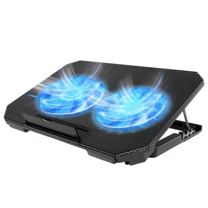 Gaming Laptop Cooling Pad with Dual Silent Fans & Adjustable Height by techplus