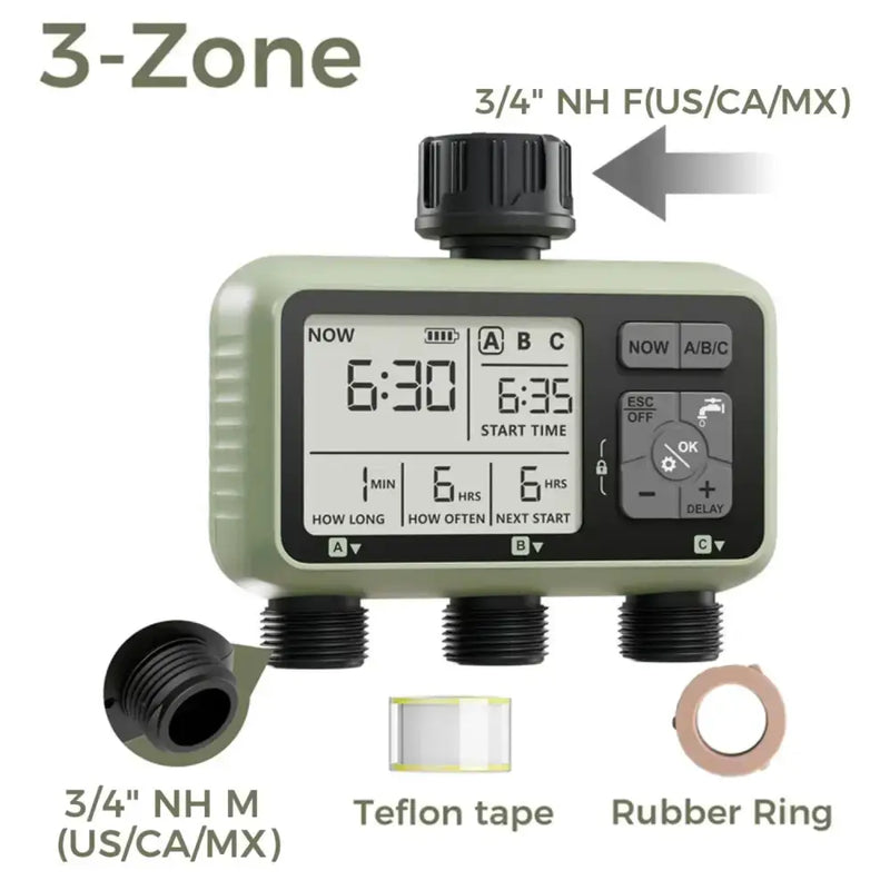 Garden Water Timer – 3-Outlet (6 types available) by Habicare