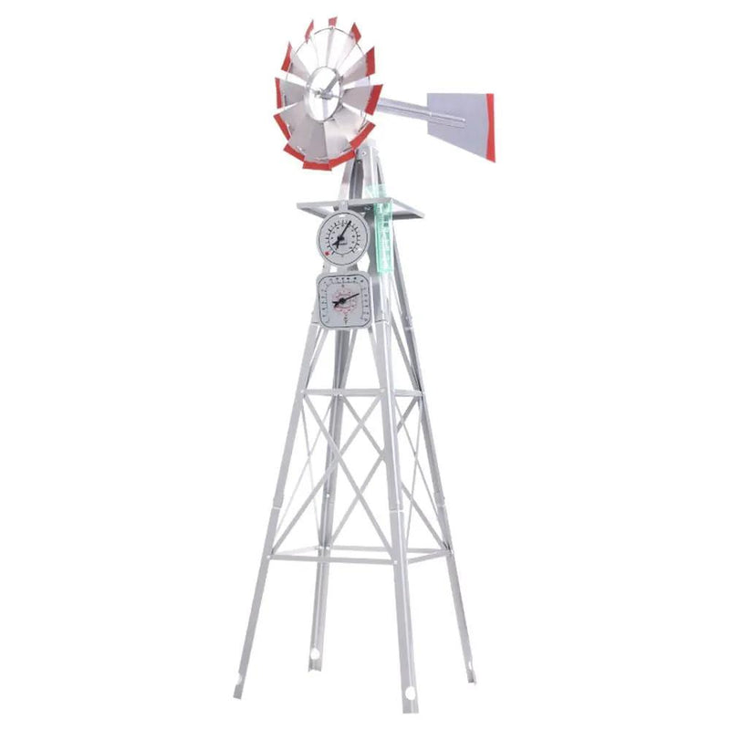 Garden Windmill 6FT 186cm Metal Ornaments Outdoor Decor Ornamental Wind Will by SportZone.co.nz