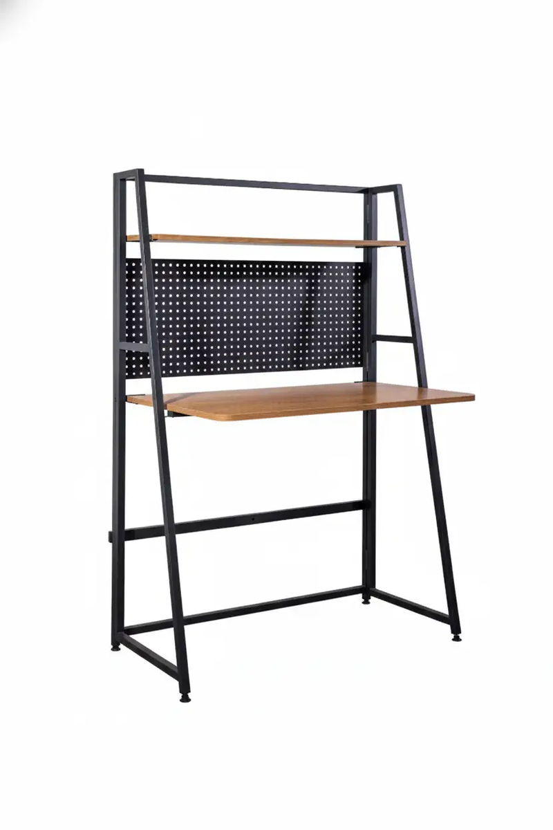 Garin desk with shelf Black Frame by sue-e furniture