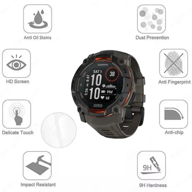 Screen Protectors for Garmin Instinct 3 (45mm) (Pack of 5) by Habicare