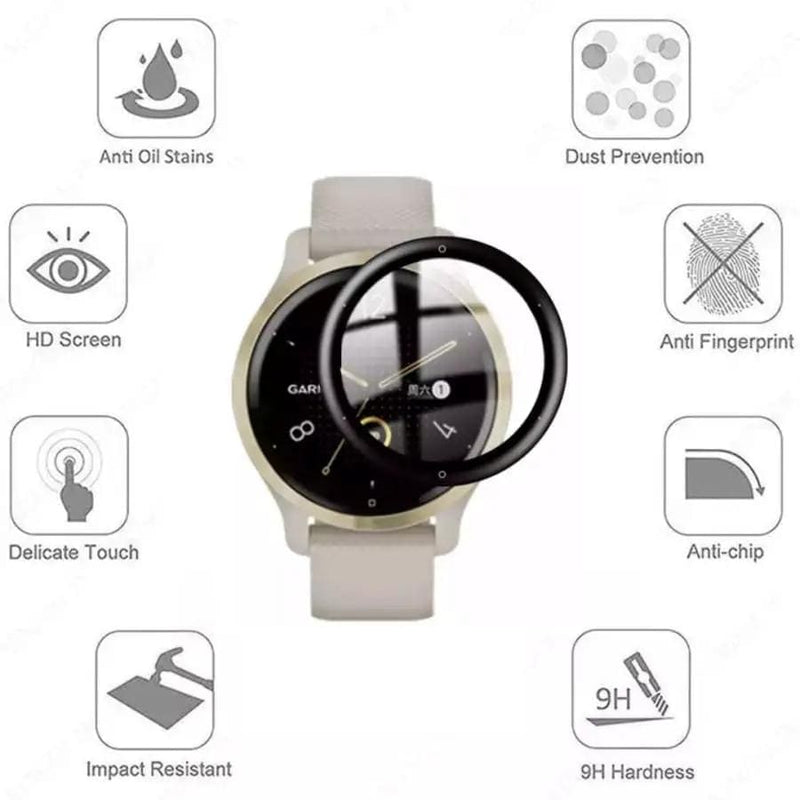 That Watch Shop Watch Screen Protector Garmin Venu 2S Screen Protectors Pack Of 4 Curved Edge Tempered Glass Garmin Venu 2S Screen Protectors Pack Of 4 Curved Glass