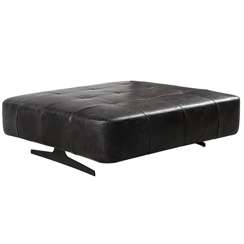 BroDeals Ottoman Leather Chair | Ottoman Slate Black Leather Chair | Ottoman Slate Black