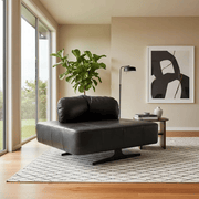BroDeals Ottoman Leather Chair | Ottoman Slate Black Leather Chair | Ottoman Slate Black