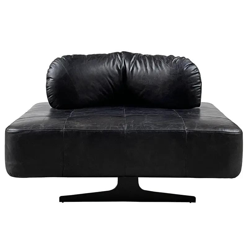 BroDeals Ottoman Leather Chair | Ottoman Slate Black Leather Chair | Ottoman Slate Black
