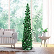 1.5M Collapsible Christmas Tinsel Tree Pop Up Artificial Xmas Tree by salelink.co.nz