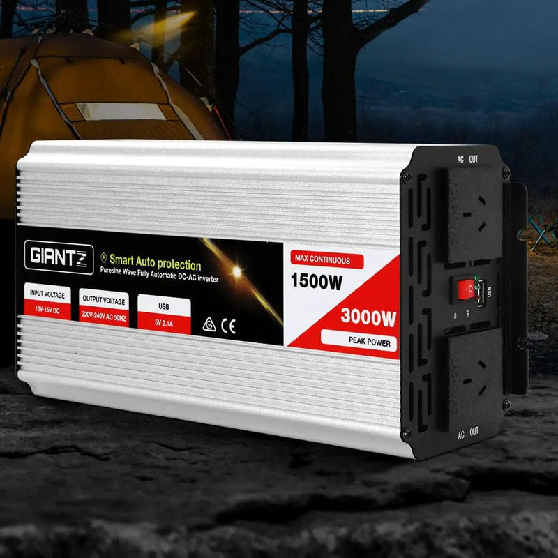 Giantz 1500W Puresine Wave DC-AC Power Inverter by SportZone.co.nz
