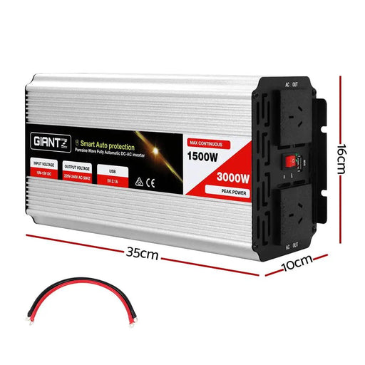 Giantz 1500W Puresine Wave DC-AC Power Inverter by SportZone.co.nz