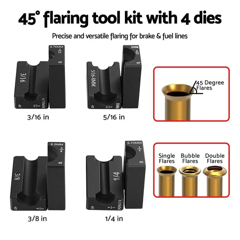 Giantz 45° Brake Line Flaring Tool Kit for 3/16"-3/8" Tubing with Cutter by SportZone.co.nz