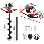 SportZone.co.nz Tools > Power Tools Giantz 65CC Post Hole Digger 200mm Petrol Drill Auger Extension Bits Giantz 65CC Post Hole Digger 200mm Petrol Drill Auger Extension Bits