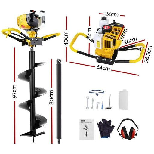 SportZone.co.nz Tools > Other Tools > Drill & Screwdriver Accessories Giantz 74cc Post Hole Digger With 300mm Auger Extension Bits Giantz 74cc Post Hole Digger With 300mm Auger