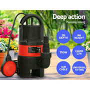 Giantz 750W Water Pump Dirty Submersible Sump Swim Pool Flooding Pond Clean by SportZone.co.nz