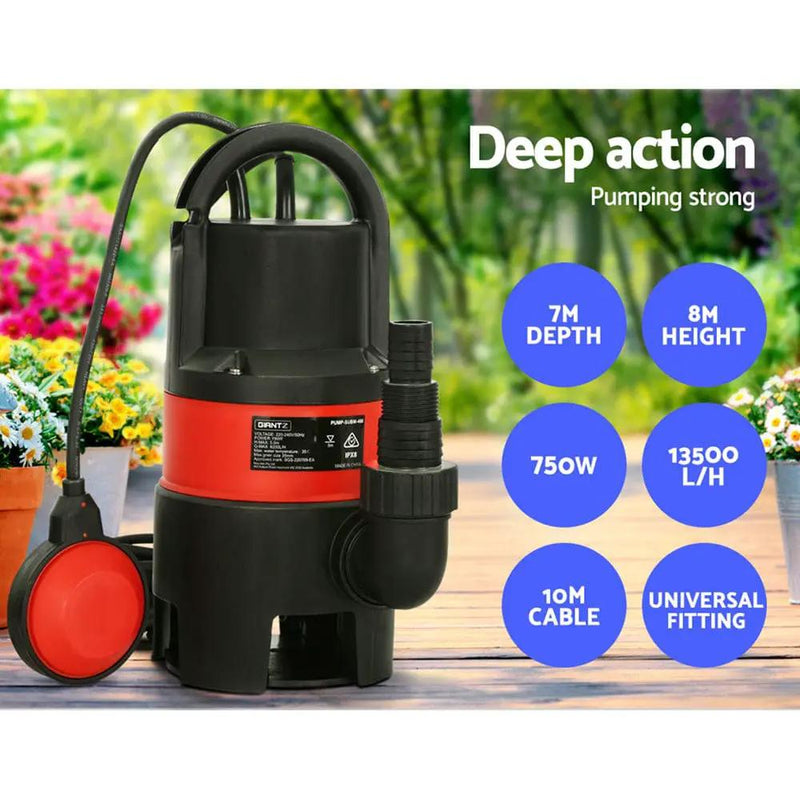 Giantz 750W Water Pump Dirty Submersible Sump Swim Pool Flooding Pond Clean by SportZone.co.nz